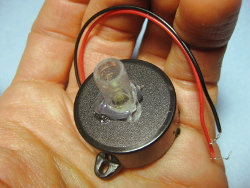 Crystal earpiece made from a piezo buzzer.