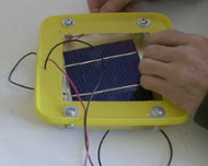 Inserting the solar cell.