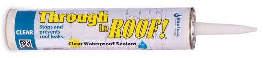 The Through the Roof clear weatherproof sealant used to attach the UV resistant plastic to repair the broken solar panel.