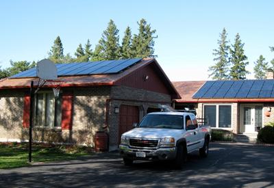 MicroFIT solar power system on a home in Ontario.