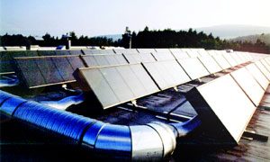 Jumbosolar installed on a flat roof.