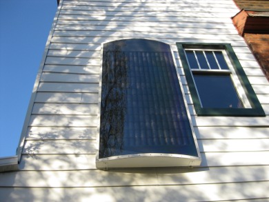 Cansolair solar air heating panel.