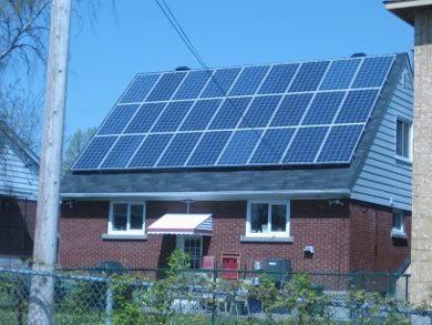 Grid tied feed-in tariff microFIT solar power system.