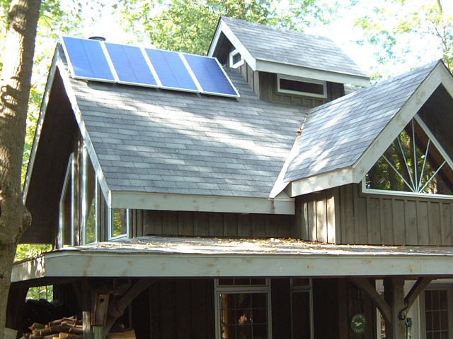 Smaller solar array but also on steep roof.