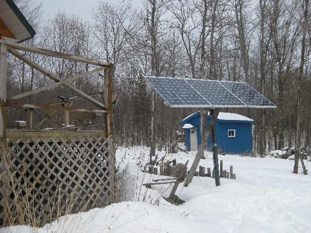 Small pole mounted solar array.