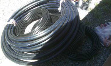The pipe purchased for the solar pool heater.