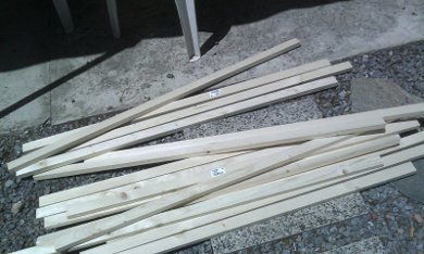 The wood for the solar pool heater collector frames.