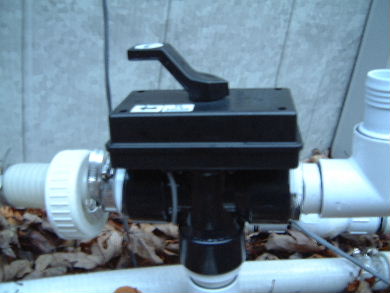 Close-up of automatic control valve. The top part contains the motor and is refered to as the acuator.