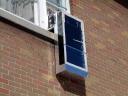 Indoor-to-indoor window solar air heater.