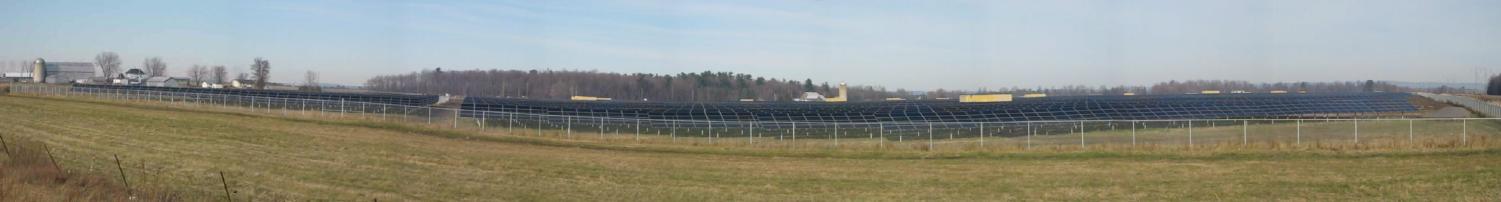 Looking north-west from highway 17 at the Arnprior solar farm.