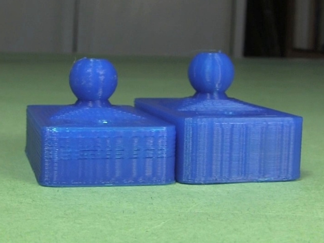 Showing two different size 3D printed magnet holders for the different size magnets.
