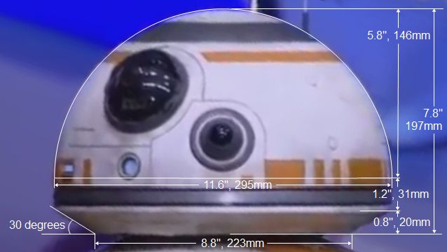 BB-8's head outline dimensions.