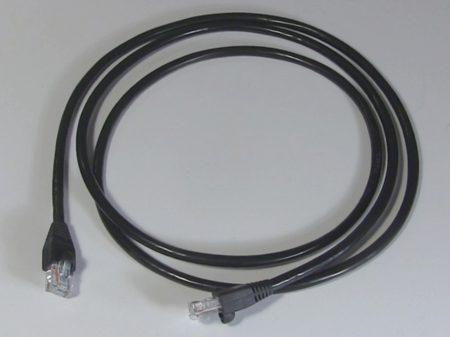 Ethernet cable with male RJ45 connectors.