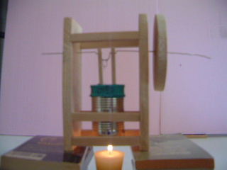 A DIY Stirling engine made from a tomato can.