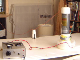HVG10 high voltage power supply being used to power an experiment.