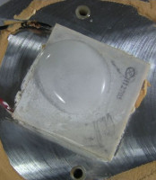Water turned to ice by the thermoelectric cooler/Peltier module.