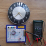 A clock powered by a joule thief circuit.