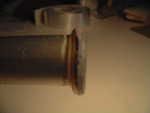 The resin coated vinyl tube after sanding.