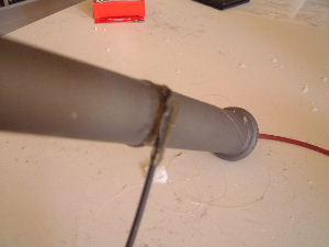 The outer electrode wire on the side of the electric
      field thruster.