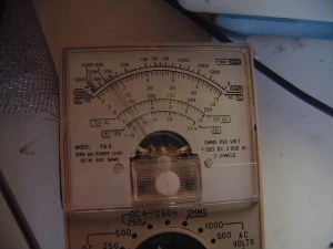 Ammeter reading 30-40 microamps, probably an average as
      high voltage spiking was going on.