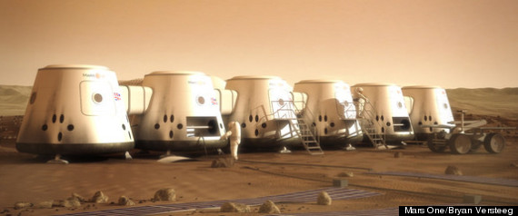 Mars One settlement on Mars.