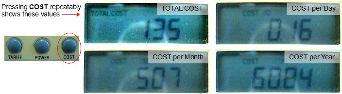 The watt meter uses your cost per kilowatt hour to calculate your power costs.