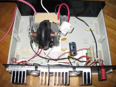Interior of the DIY/homemade 30kV high voltage power supply.