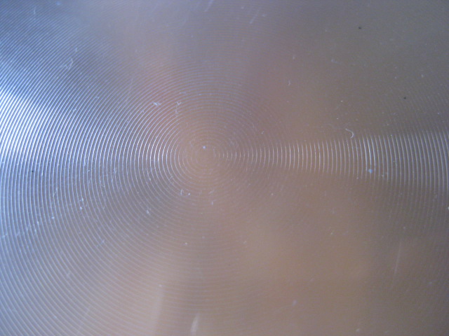 The grooves of a fresnel lens.