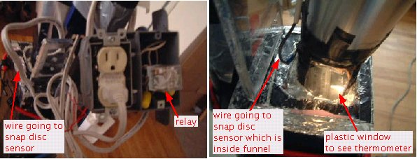 Mini-can solar air heater snap disc controller wiring.