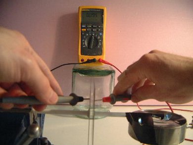 Measuring the capacitance of an air dielectric 
      capacitor with a digital multimeter (DMM).