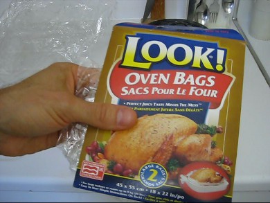 Sample oven bag (or turkey bag) packaging.