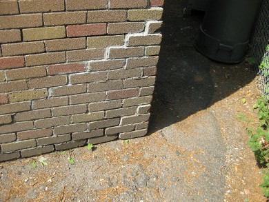 The shadow my building makes at solar noon. The shadow is aligned with true south and true north.