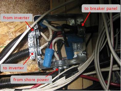 The junction box (see AC wiring diagram above).