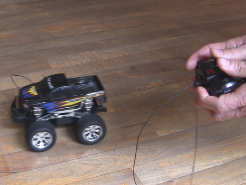 Toy remote control truck.