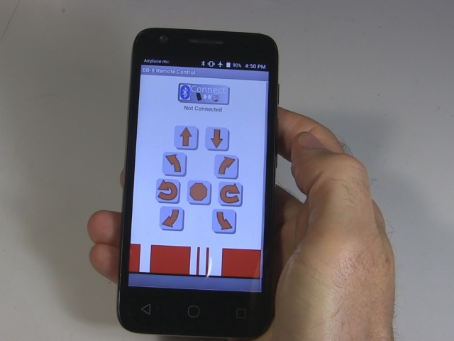 BB-8 remote control app on Android phone.