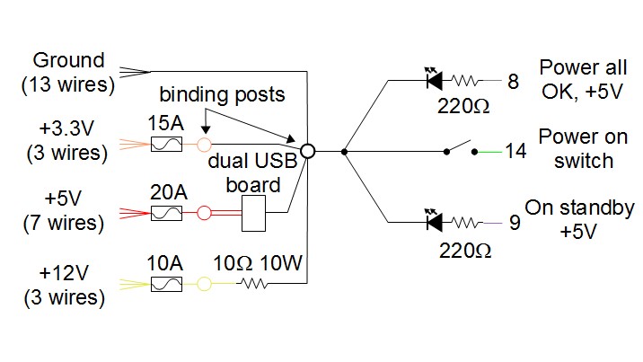 Converted ATX power supply schematic.