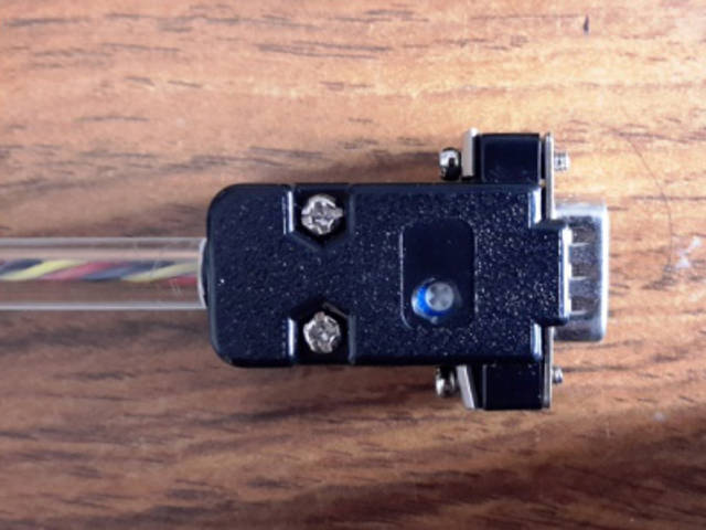 Detail of 400G Probe plug showing range trimming potentiometer.