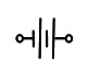 Electronic symbol for a battery.
