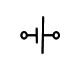 Electronic symbol for a battery (one cell).