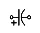 Electronic symbol for a polarized capacitor (e.g. electrolytic)