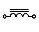 Electronic symbol for an inductor/coil with a solid core (e.g. iron core)