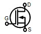 Electronic symbol for a MOSFET N-channel, depletion-mode