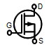 Electronic symbol for a MOSFET P-channel, depletion-mode