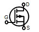 Electronic symbol for a MOSFET P-channel, enhancement-mode