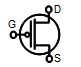 Electronic symbol for a MOSFET P-channel, enhancement-mode, no bulk
