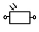 Electronic symbol for a photoresistor