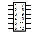 Electronic symbol for a 6x2 pin header