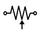 Electronic symbol for a potentiometer (IEEE standard)