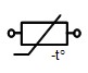 Electronic symbol for a thermistor (NTC - Negative Temperature Coefficient type)