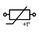 Electronic symbol for a thermistor (PTC - Positive Temperature Coefficient type)